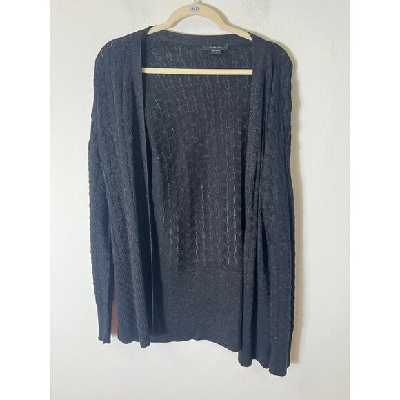 Mel & Lisa Black Metallic Cardigan Sz XL - Picture 1 of 4